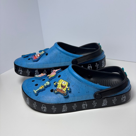 Crocs SpongeBob SquarePants & friends Mens 11 off Court Clogs Blue jibbitz